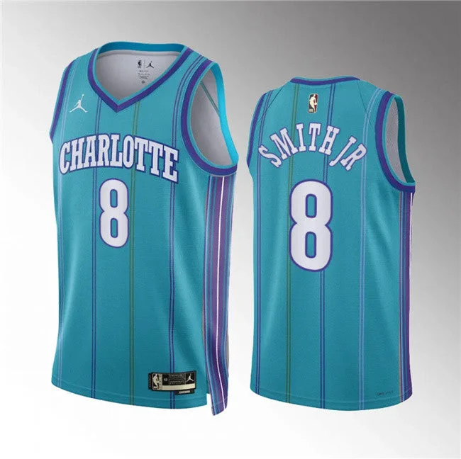 Basketball Jersey For Father's Day-Men's Charlotte Hornets #8 Nick Smith Jr. Teal 2023/24 Classic Edition Stitched Basketball Basketball Jersey