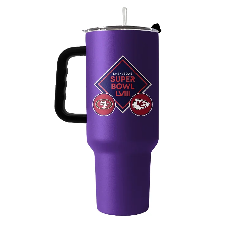 Team Mug With Slogan-Super Bowl 58 40oz Dueling Powder Coat Tumbler