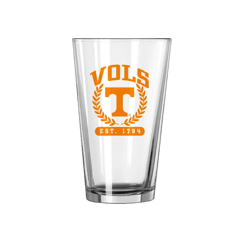 Team Mug Screen Printed-Tennessee Vols Laurel 16oz Pint Glass