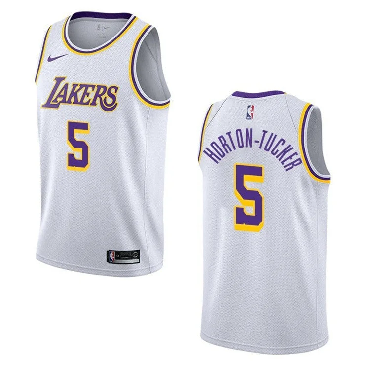 Basketball Jersey High-Performance Fabric-Men's Los Angeles Lakers #5 Talen Horton-Tucker White Basketball Jersey