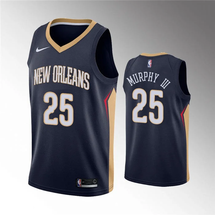 Basketball Jersey For Father's Day-Men's New Orleans Pelicans #25 Trey Murphy III Navy Icon Edition Stitched Basketball Jersey