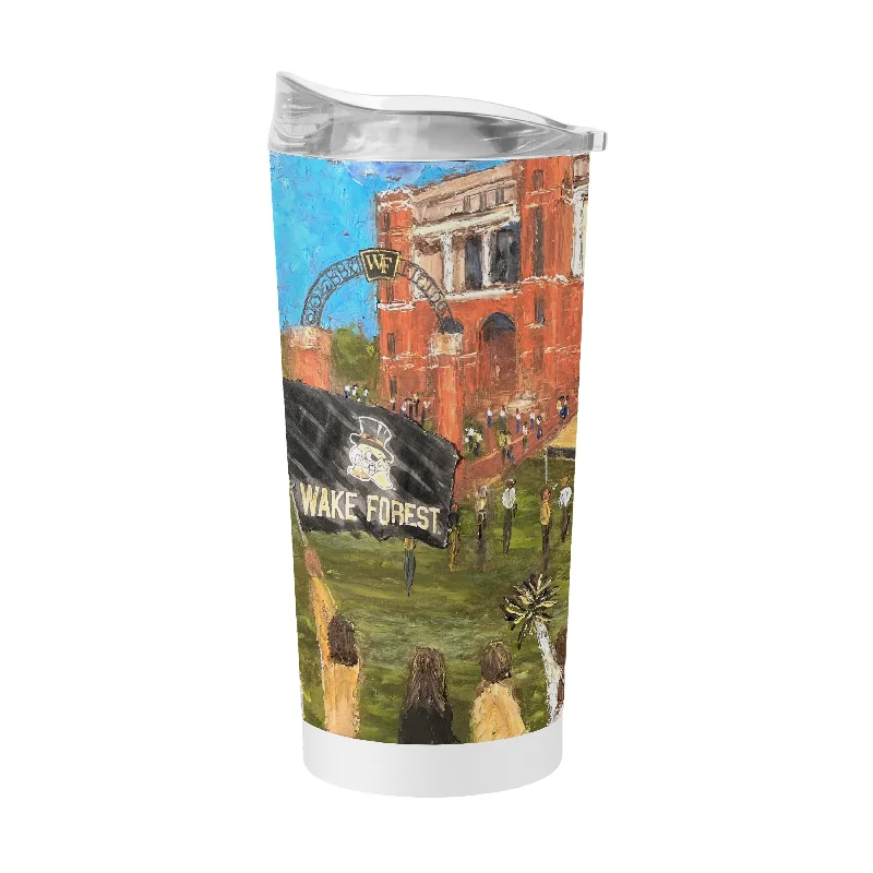 Team Mug With Cork Base-Wake Forest 20oz Collector Powder Coat Tumbler