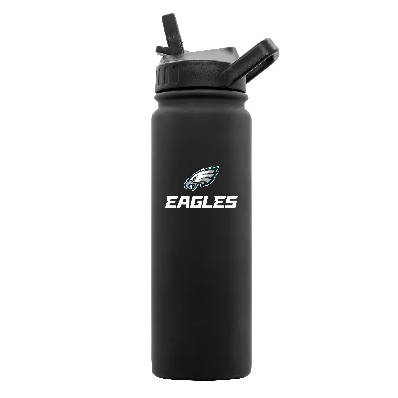 Team Mug With Embossed Design-Philadelphia Eagles 24oz Black Soft Touch Dbl Wall Btl