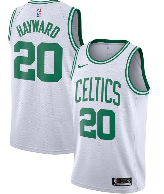 Basketball Jersey Embroidered-Men's Boston Celtics White #20 Gordon Hayward City Edition Stitched Basketball Jersey