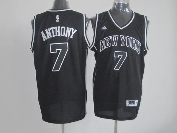 Basketball Jersey Comfortable All-Day Wear-Knicks 7 Anthony Black Basketball Jerseys