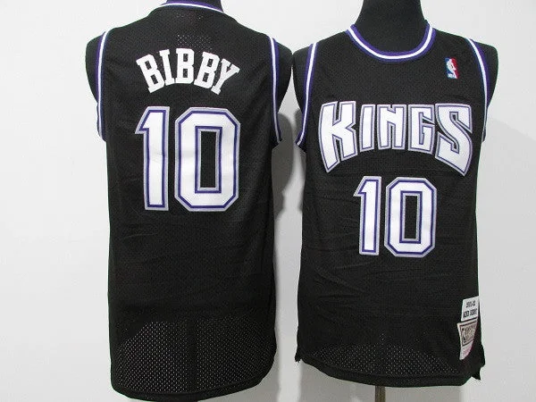 Basketball Jersey Quick Absorb-Men's Sacramento Kings #10 Mike Bibby 2001-02 Black Throwback Stitched Basketball Jersey