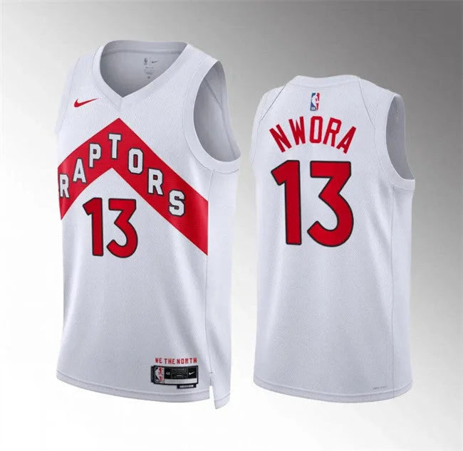 Basketball Jersey Performance Wear-Men's Toronto Raptors #13 Jordan Nwora White Association Edition Stitched Basketball Basketball Jersey