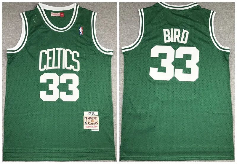 Basketball Jersey Must-Have Sportswear-Men's Boston Celtics Green #33 Larry Bird 1985-86 Throwback Stitched Basketball Jersey