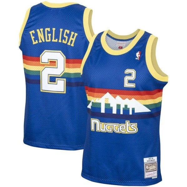 Basketball Jersey Inspired By Champions-Men's Denver Nuggets #2 Alex English 1987/88 Royal Mitchell & Ness Stitched Swingman Basketball Jersey