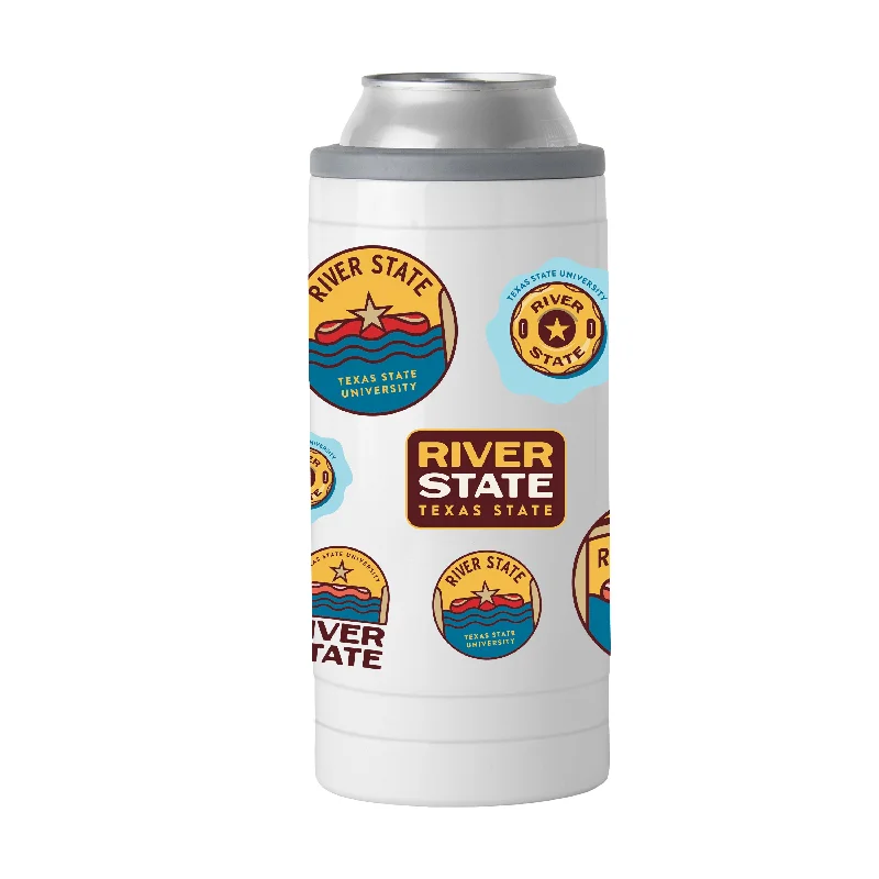 Team Mug For Birthdays-Texas State River State 12oz Native Slim Can Coolie