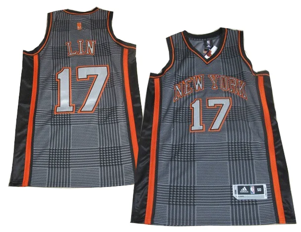 Basketball Jersey For 3v3 Games-New York Knicks 17 LIN black Classic Basketball Jerseys