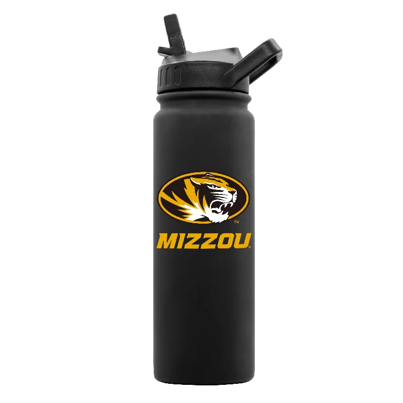 Team Mug For Universities-Missouri 24oz Black Soft Touch Bottle