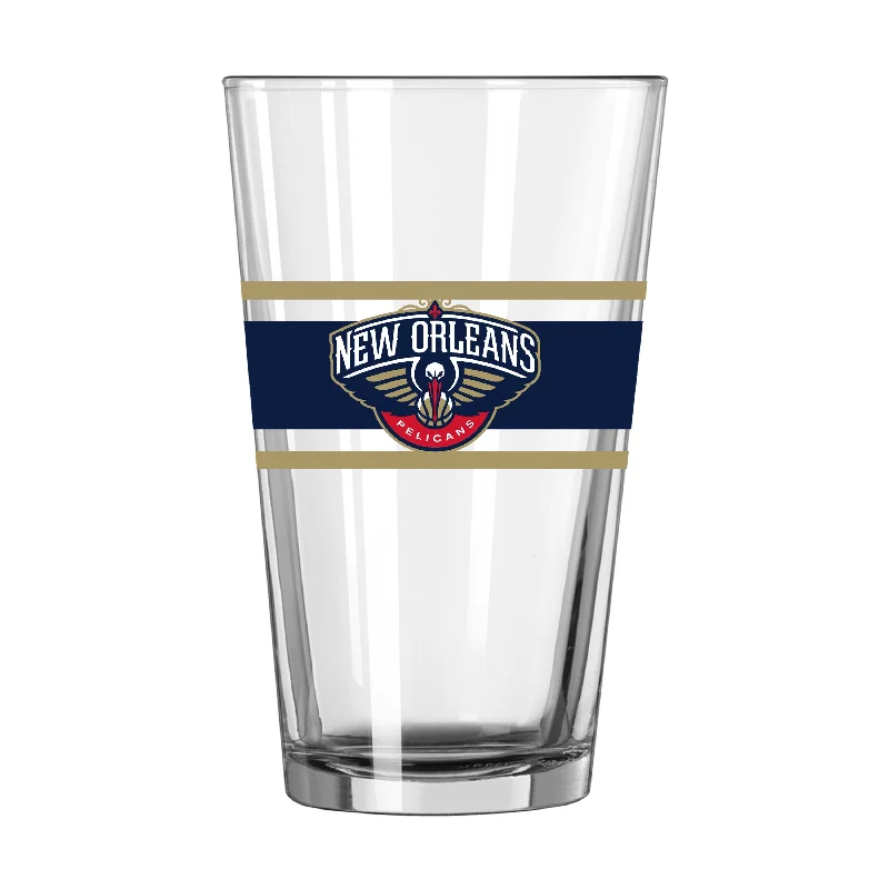 Team Mug For Relaxation-New Orleans Pelicans 16oz Stripe Pint Glass