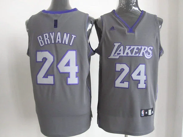 Basketball Jersey Inspired By Street Style-Lakers 24 Bryant Grey Basketball Jersey