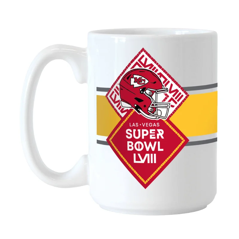 Team Mug Matte Finish-Kansas City Chiefs Super Bowl 58 Bound 15oz Stripe Sublimated Mug