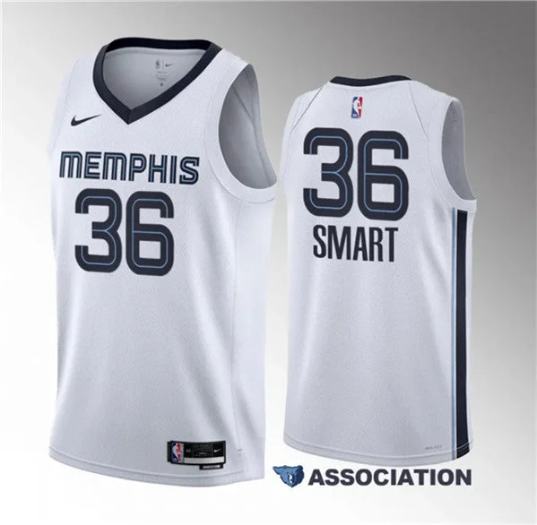 Basketball Jersey For Father's Day-Men's Memphis Grizzlies #36 Marcus Smart White 2023 Draft Association Edition Stitched Basketball Basketball Jersey