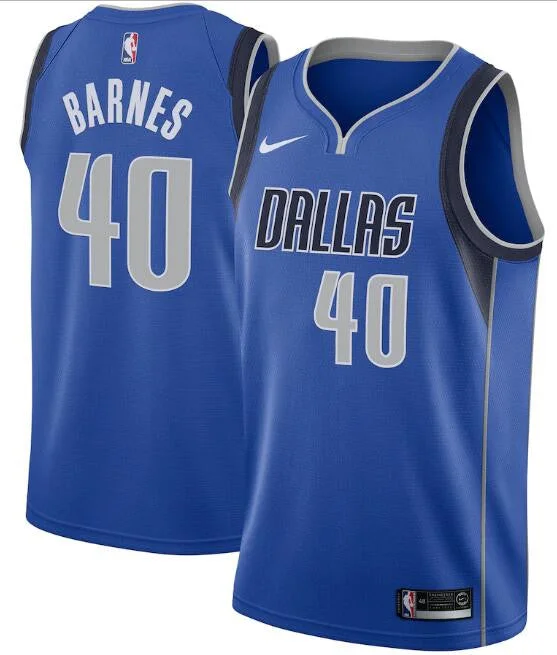 Basketball Jersey Tank Top Style-Men's Dallas Mavericks Royal #40 Harrison Barnes Icon Edition Swingman Stitched Basketball Jersey