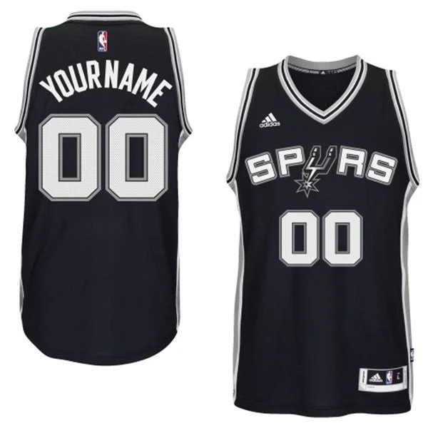 Basketball Jersey Blue And White-San Antonio Spurs Black Men's Customize New Rev 30 Basketball Jersey