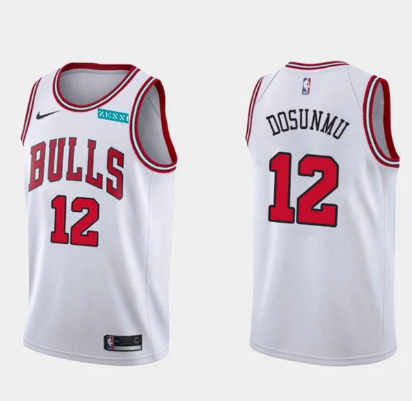 Basketball Jersey Sweatproof-Men's Chicago Bulls #12 Ayo Dosunmu White Association Edition Swingman Stitched Basketball Basketball Jersey