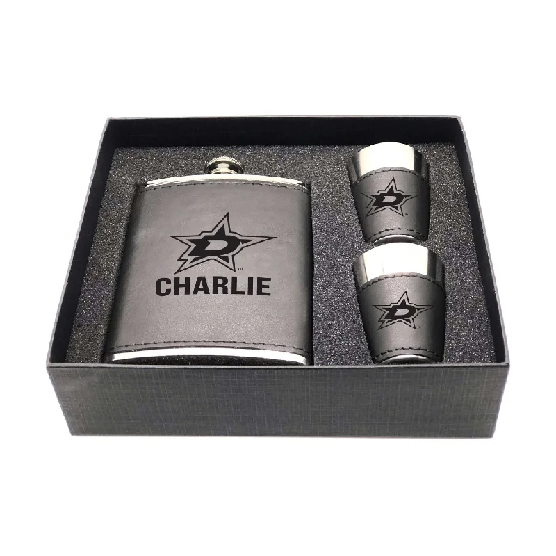 Team Mug For Corporate Branding-Dallas Stars Personalized Shot and Flask Set