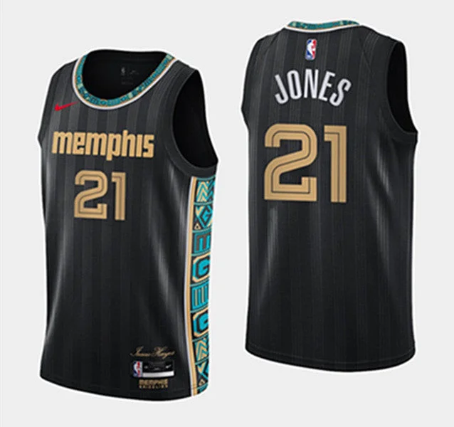 Basketball Jersey For School Teams-Men's Memphis Grizzlies #21 Tyus Jones 2020-21 City Swingman Stitched Basketball Jersey