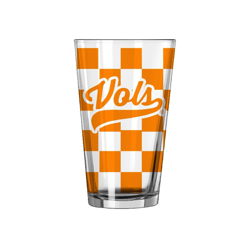 Team Mug Heat Transfer Print-Tennessee Checkerboard 16oz Pint Glass