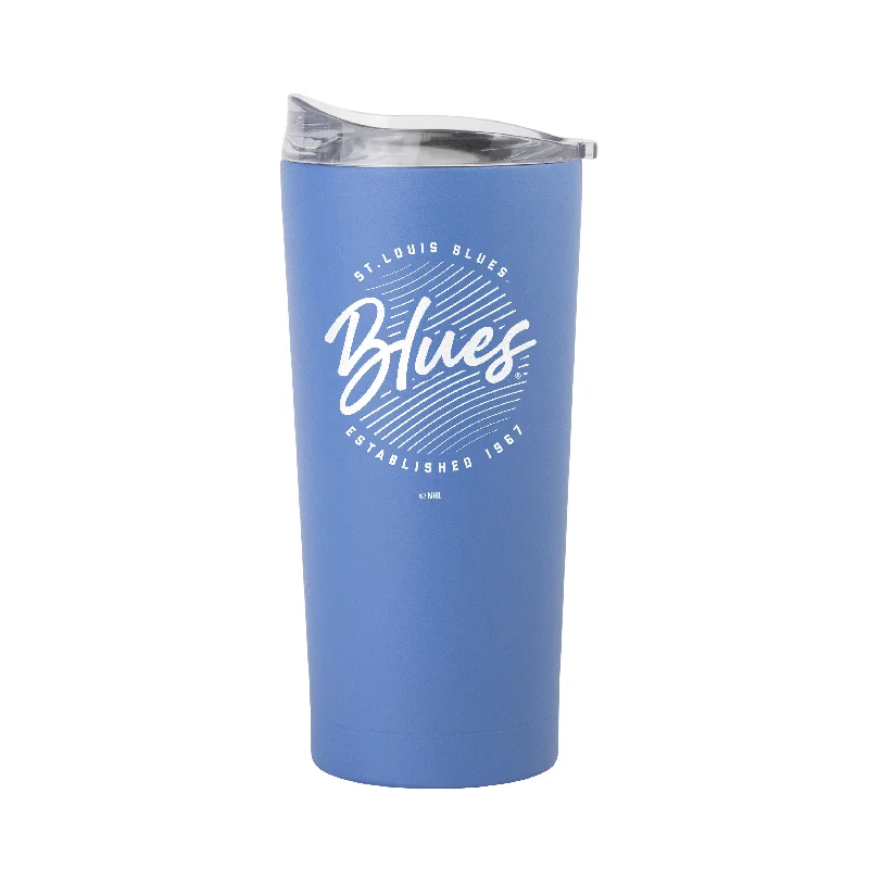 Team Mug For Tech Enthusiasts-St. Louis Blues 20oz Retro Script Arctic Powder Coat Tumbler