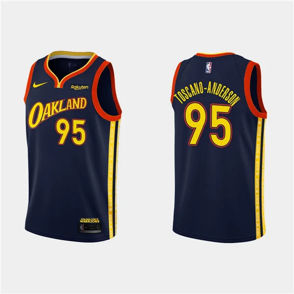 Basketball Jersey Collector's Item-Men's Golden State Warriors #95 Juan Toscano-Anderson 2020-21 City Edition Navy Stitched Basketball Jersey