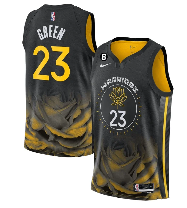 Basketball Jersey With Patterns-Men's Golden State Warriors #23 Draymond Green 2022/2023 Black City edition Stitched Basketball Basketball Jersey