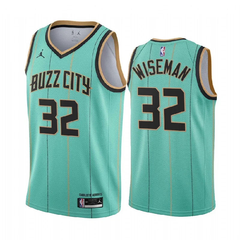 Basketball Jersey Made For Movement-Men's Charlotte Hornets #32 James WisemanTeal Icon Edition Swingman Stitched Basketball Jersey