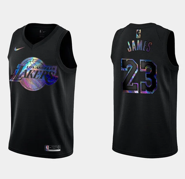 Basketball Jersey Stretchable-Lakers LeBron James #23 Iridescent 2021 HWC Limited Black Stitched Basketball Jersey