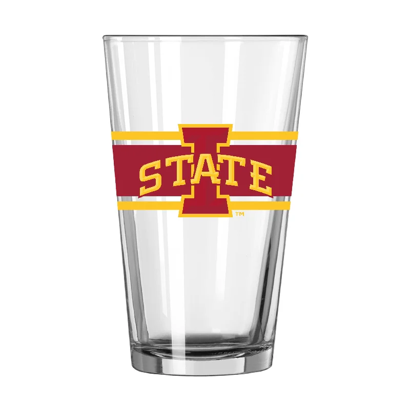 Team Mug Spill-Proof-Iowa State 16oz Stripe Pint Glass