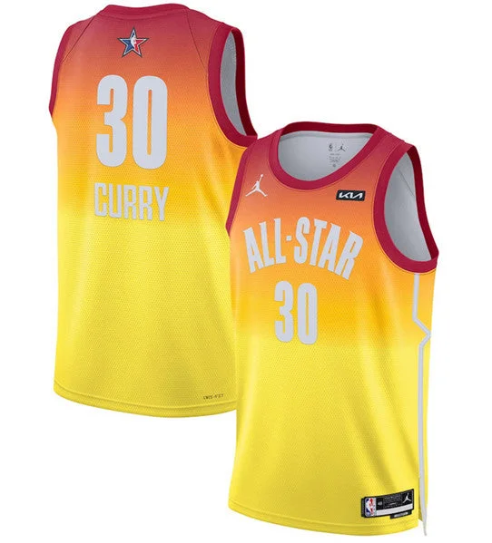 Basketball Jersey Inspired By Street Style-Men's 2023 All-Star #30 Stephen Curry Orange Game Swingman Stitched Basketball Basketball Jersey