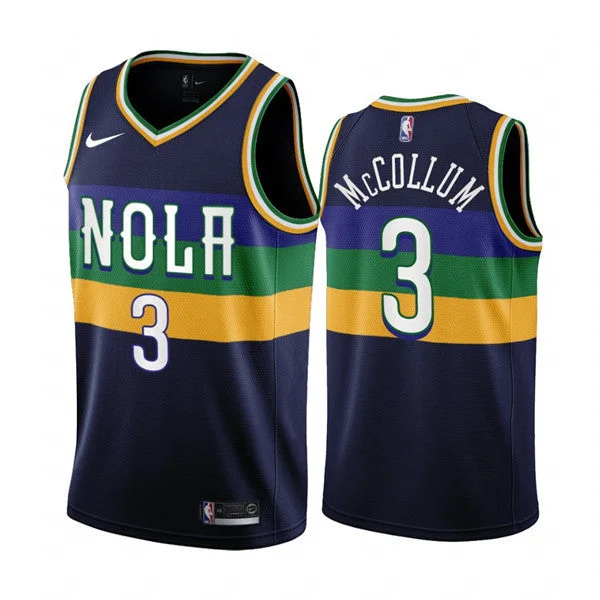 Basketball Jersey Comfortable Neckline-Men's New Orleans Pelicans #3 C.J. McCollum 2022/23 Black City Edition Stitched Basketball Basketball Jersey