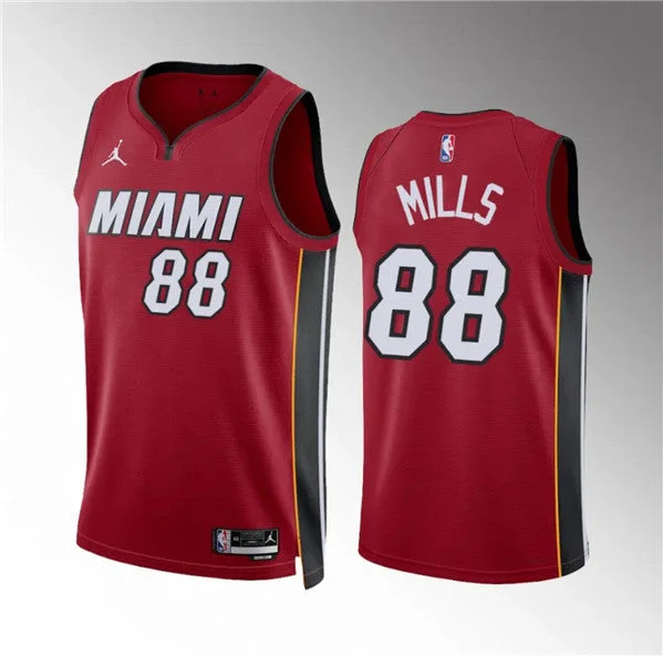 Basketball Jersey Machine Washable-Men's Miami Heat #88 Patrick Mills Red Statement Edition Stitched Basketball Basketball Jersey