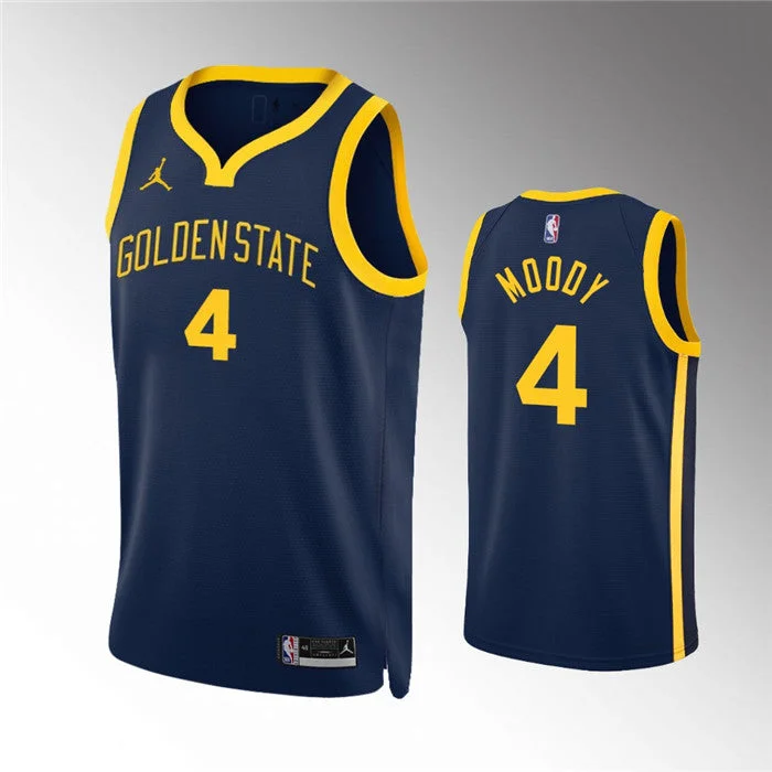 Basketball Jersey Workout Wear-Men's Golden State Warriors #4 Moses Moody Navy Statement Edition Stitched Basketball Jersey