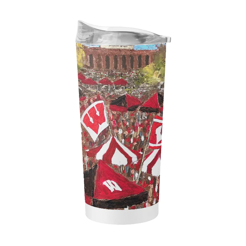 Team Mug With Metallic Finish-Wisconsin 20oz Collector Powder Coat Tumbler