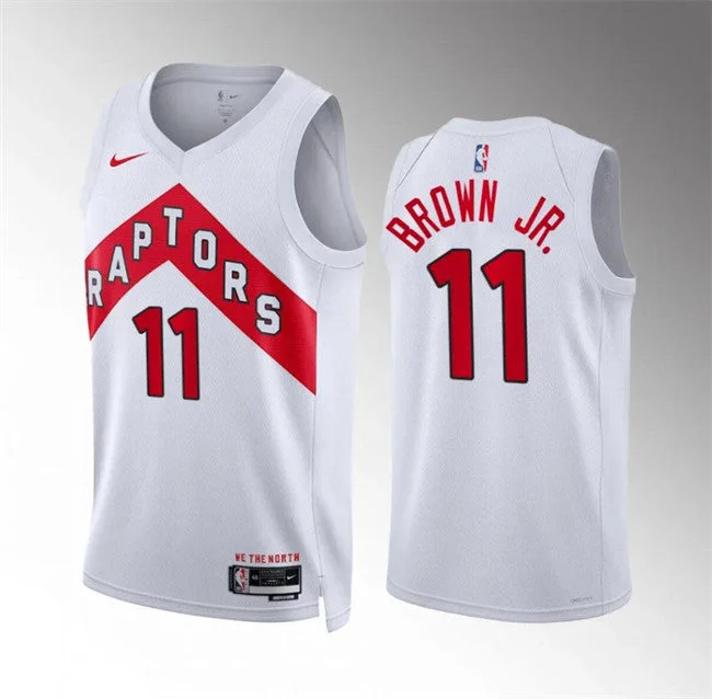 Basketball Jersey Eye-Catching Design-Men's Toronto Raptors #11 Bruce Brown Jr White Association Edition Stitched Basketball Basketball Jersey