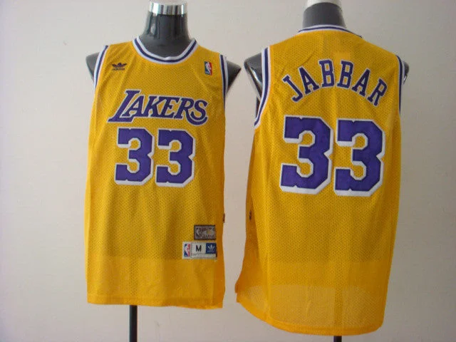 Basketball Jersey Best Choice For Players-Lakers 33 Jabbar Yellow New Basketball Jerseys