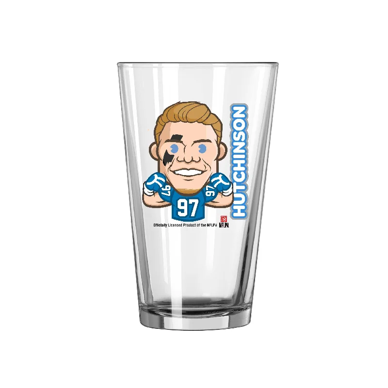 Team Mug Double-Walled-Detroit Lions Aidan Huthinson Caricature 16oz Pint Glass