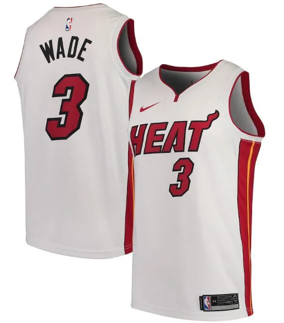 Basketball Jersey Long-Lasting Quality-Men's Miami Heat White #3 Dwyane Wade Association Edition Swingman Stitched Basketball Jersey