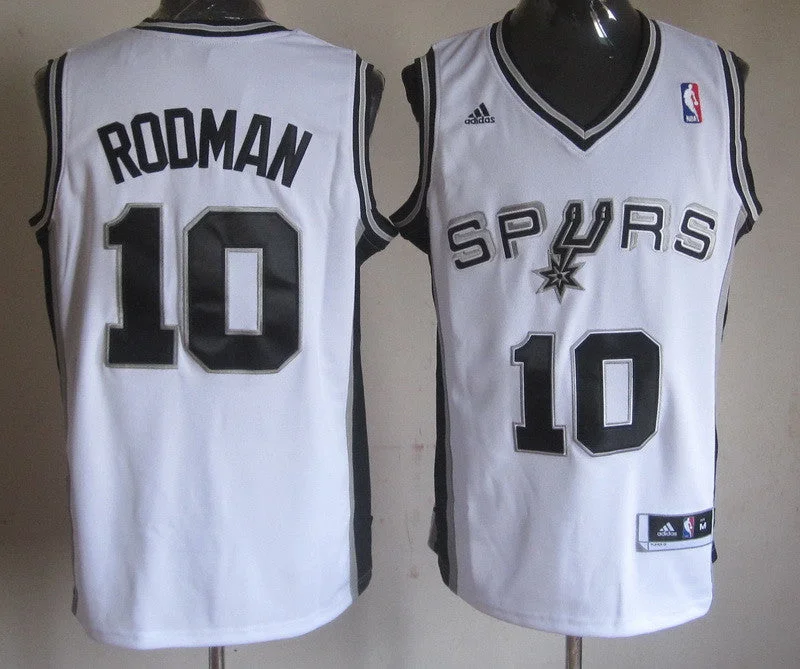 Basketball Jersey Inspired By Champions-Spurs 10 Rodman White Cotton Basketball Jerseys