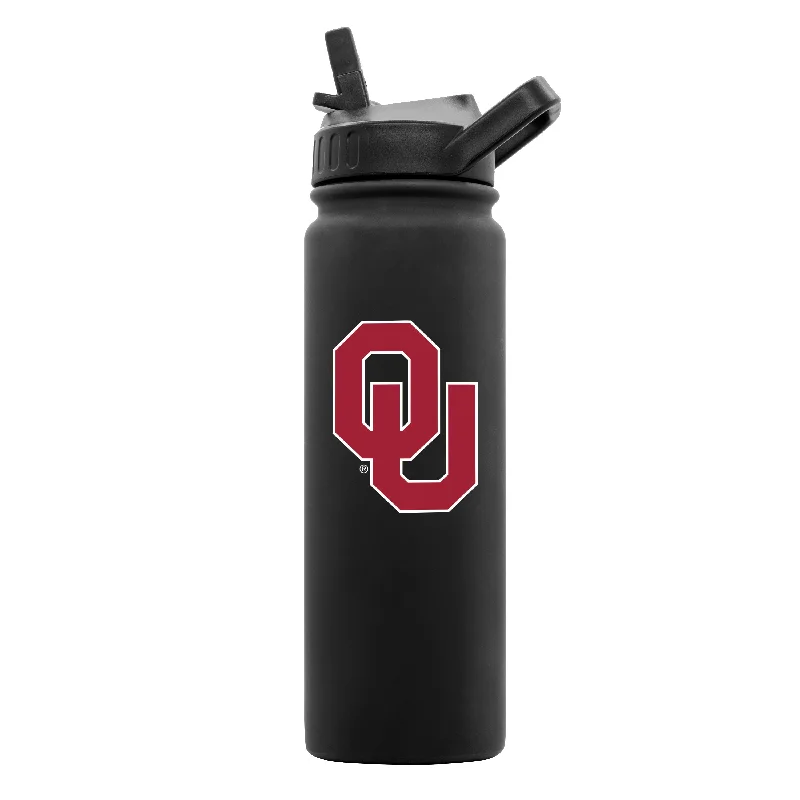 Team Mug Fundraising Items-Oklahoma 24oz Black Soft Touch Dbl Wall Btl