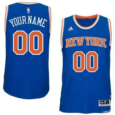 Basketball Jersey Training Gear-New York Knicks Blue Men's Customize New Rev 30 Basketball Jersey