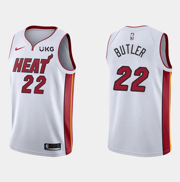 Basketball Jersey Street Culture-Men's Miami Heat White #22 Jimmy Butler Association Edition Swingman Stitched Basketball Jersey