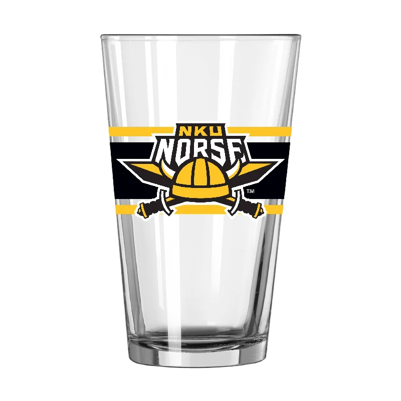 Team Mug For Designers-Northern Kentucky 16oz Stripe Pint Glass