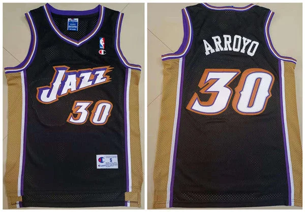 Basketball Jersey Adjustable Fit-Men's Utah Jazz #30 Carlos Arroyo Black Stitched Basketball Basketball Jersey