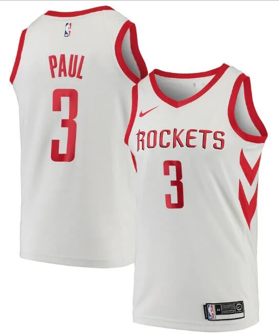 Basketball Jersey Sustainable Fabric-Men's Houston Rockets White #3 Chris Paul Association Edition Swingman Stitched Basketball Jersey