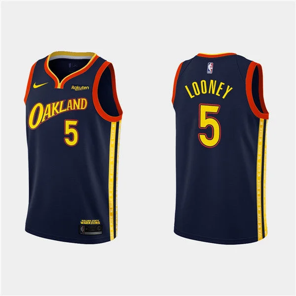 Basketball Jersey Great For Training-Men's Golden State Warriors #5 Kevon Looney 2020-21 City Edition Navy Stitched Basketball Jersey