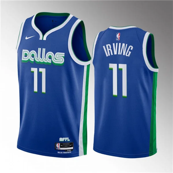 Basketball Jersey Camouflage-Men's Dallas Mavericks #11 Kyrie Irving Blue 2022/23 City Edition Stitched Basketball Basketball Jersey